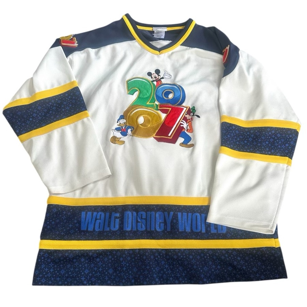 Disney World Almost Vintage 2007 Hockey Jersey Mens Large Goofy Mickey